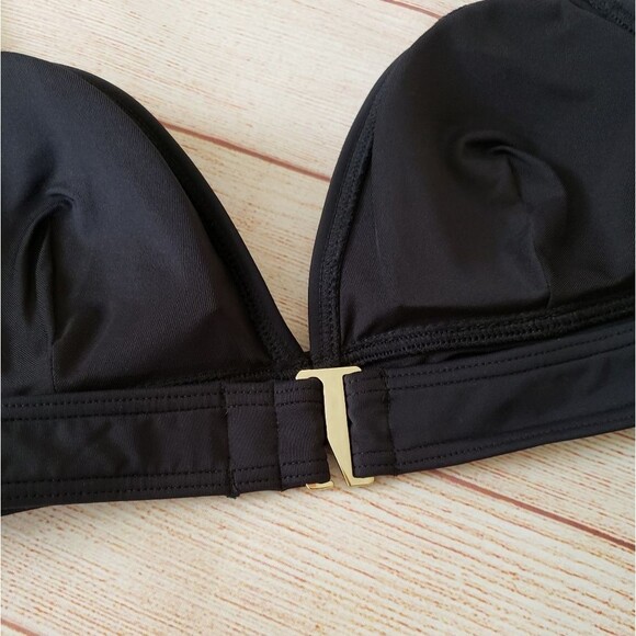 LOFT Beach Triangle Bikini Halter Top in Black - Picture 6 of 9